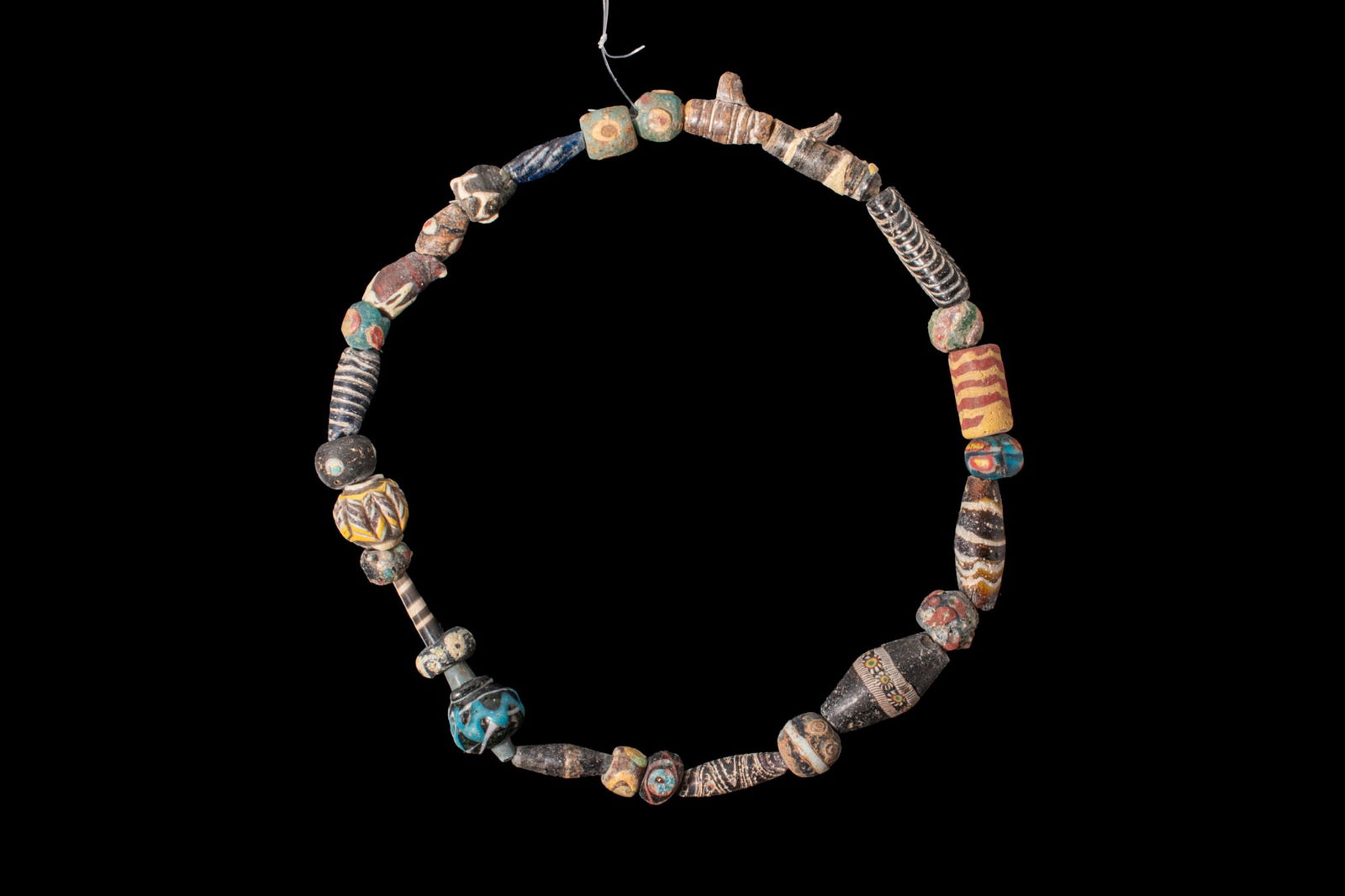 PHOENICIAN GLASS NECKLACE WITH POLYCHROME EYE BEADS (1 of 3)