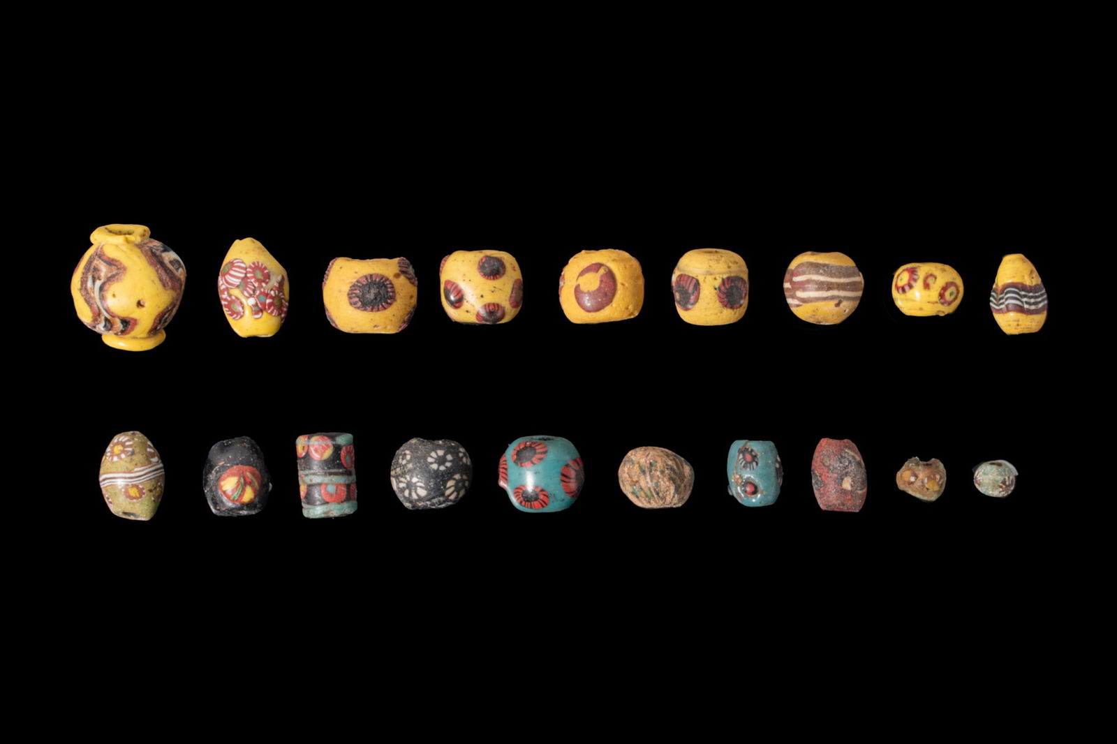 COLLECTION OF ROMAN PERIOD MOSAIC GLASS MILLEFIORI BEADS (1 of 3)