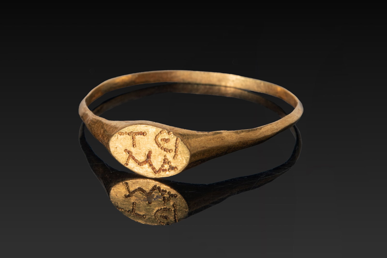 BYZANTINE HIGH KARAT GOLD RING INSCRIBED 'MATEI' (1 of 3)