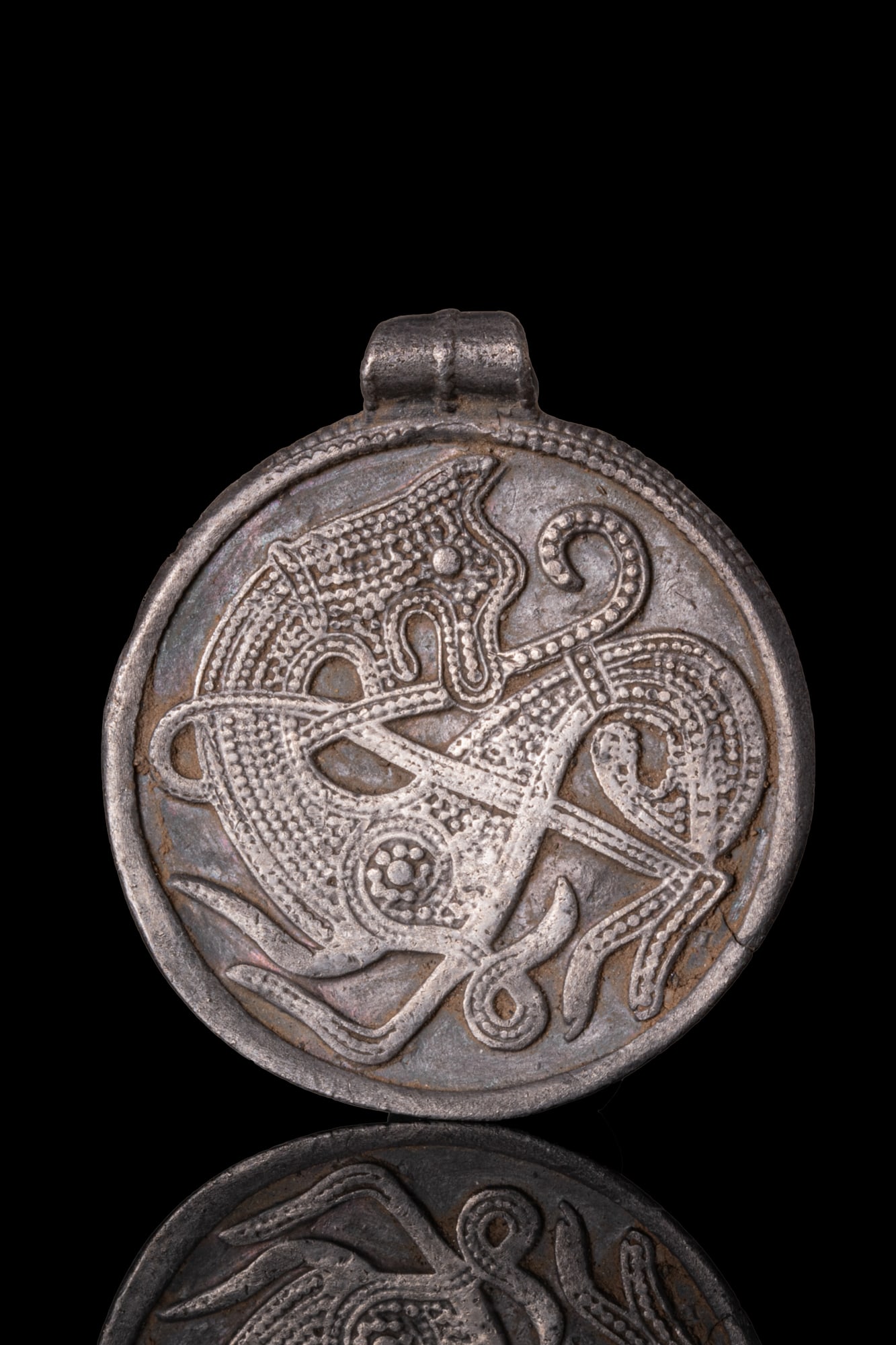 VIKING SILVER MEDALLION WITH MYTHOLOGICAL ANIMAL (1 of 3)