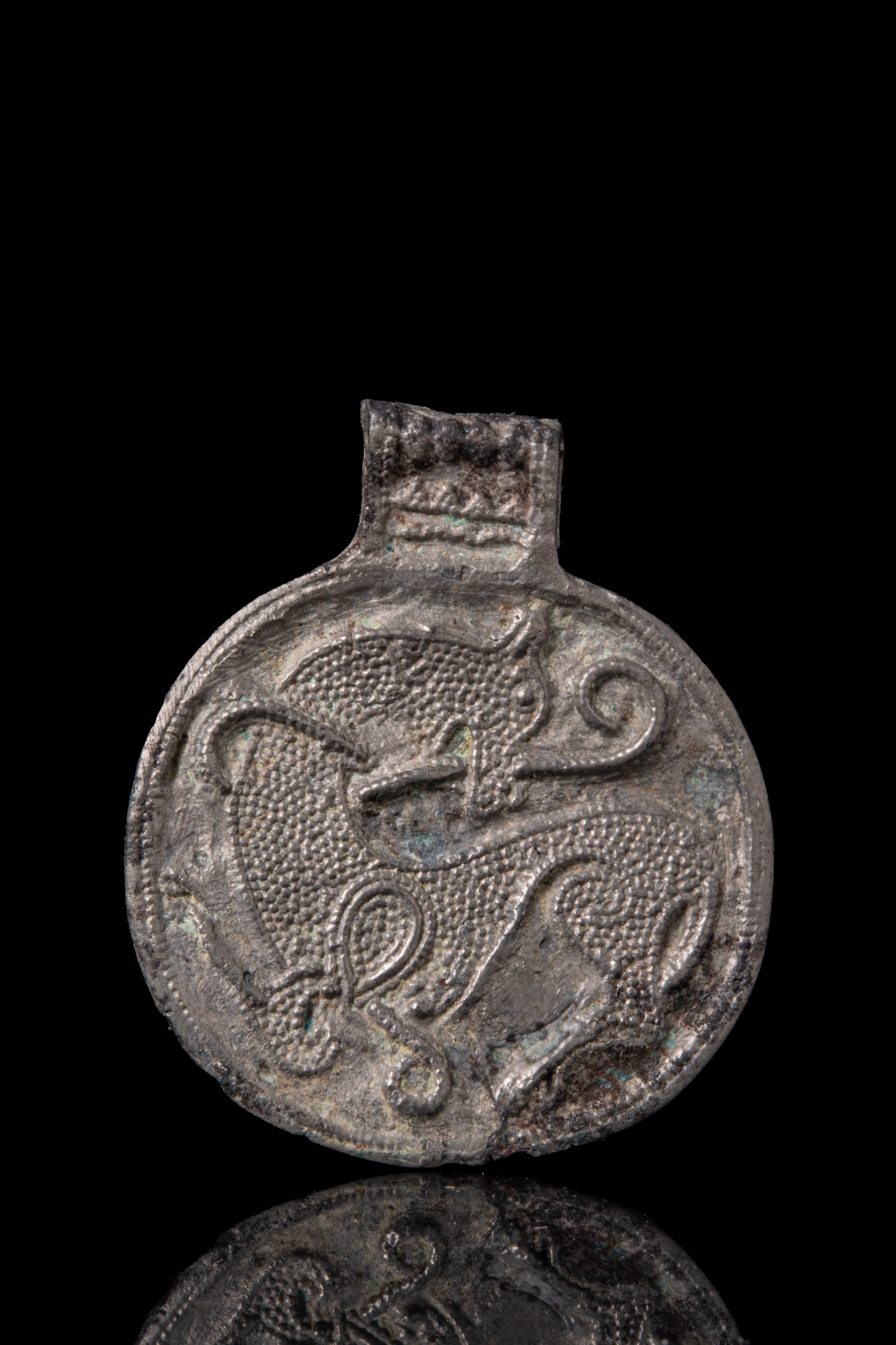 VIKING SILVER MEDALLION WITH MYTHOLOGICAL ANIMAL (1 of 3)