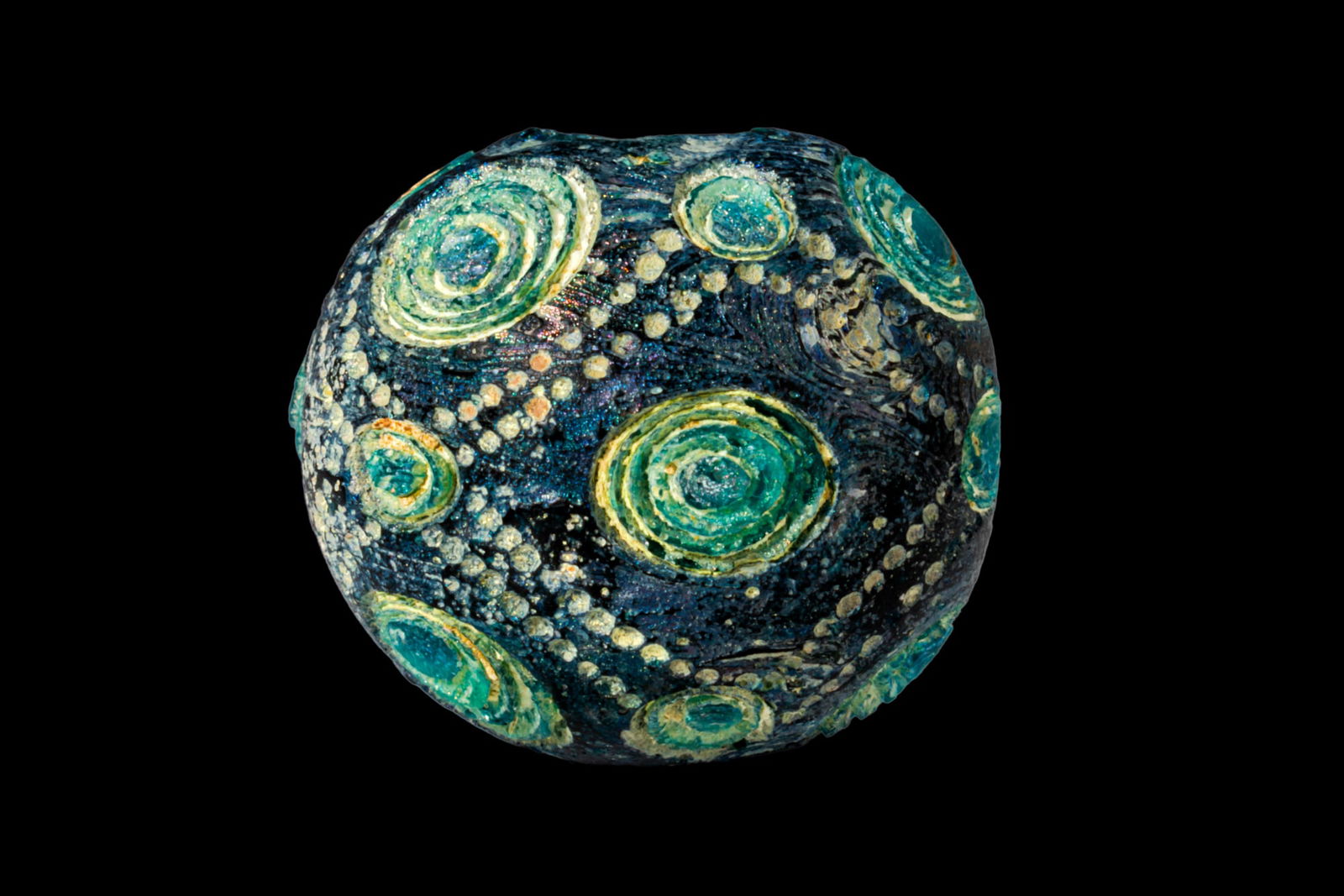 RARE CHINESE POLYCHROME GLASS EYE BEAD (1 of 4)