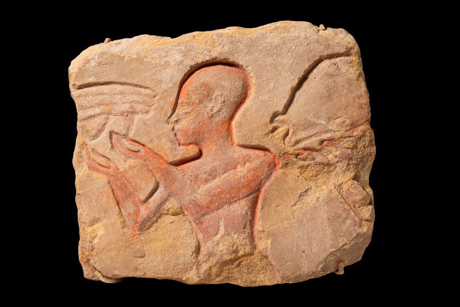 EGYPTIAN SANDSTONE RELIEF WITH WORSHIPPER (1 of 3)