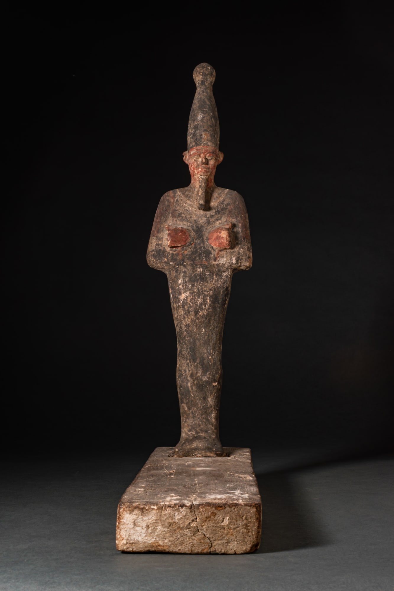 EGYPTIAN PAINTED WOOD FIGURE OF OSIRIS (1 of 4)
