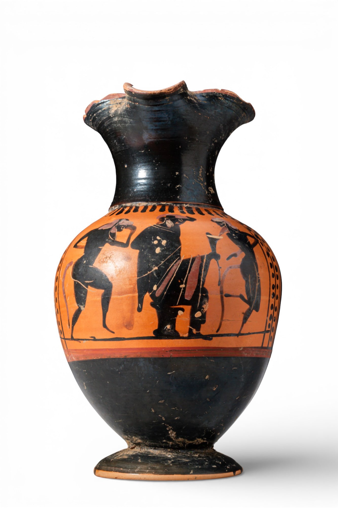 ATTIC BLACK-FIGURE OINOCHOE WITH DIONYSIAC SCENE (1 of 6)