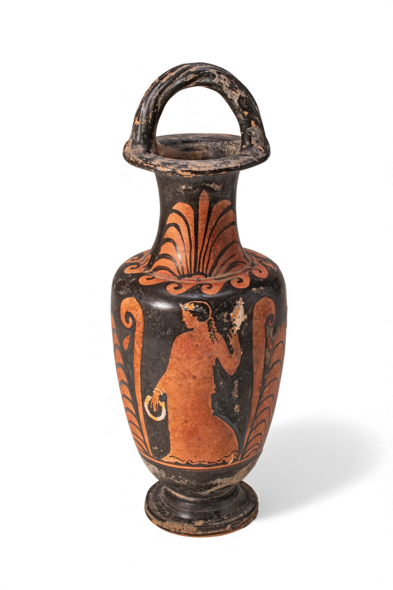 APULIAN RED-FIGURE BAIL AMPHORA WITH LADY OF FASHION (1 of 7)