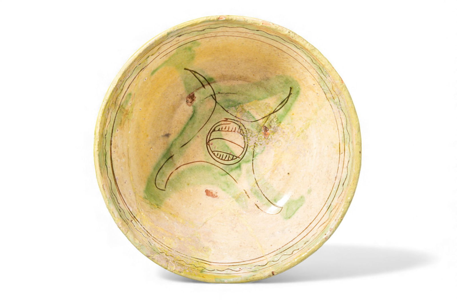 BYZANTINE SGRAFFITO WARE CUP WITH CENTRAL STAR - EX ASHMOLEAN MUSEUM (1 of 8)