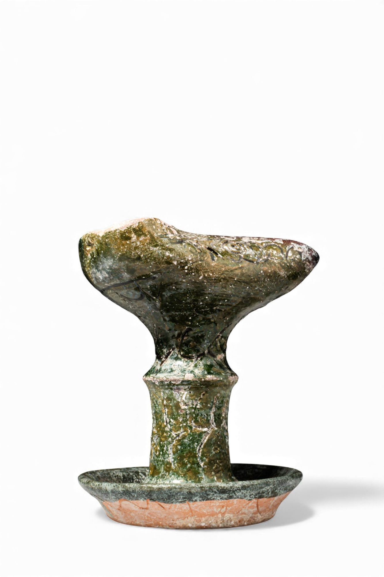 BYZANTINE GLAZED POTTERY OIL LAMP - EX ASHMOLEAN MUSEUM (1 of 10)