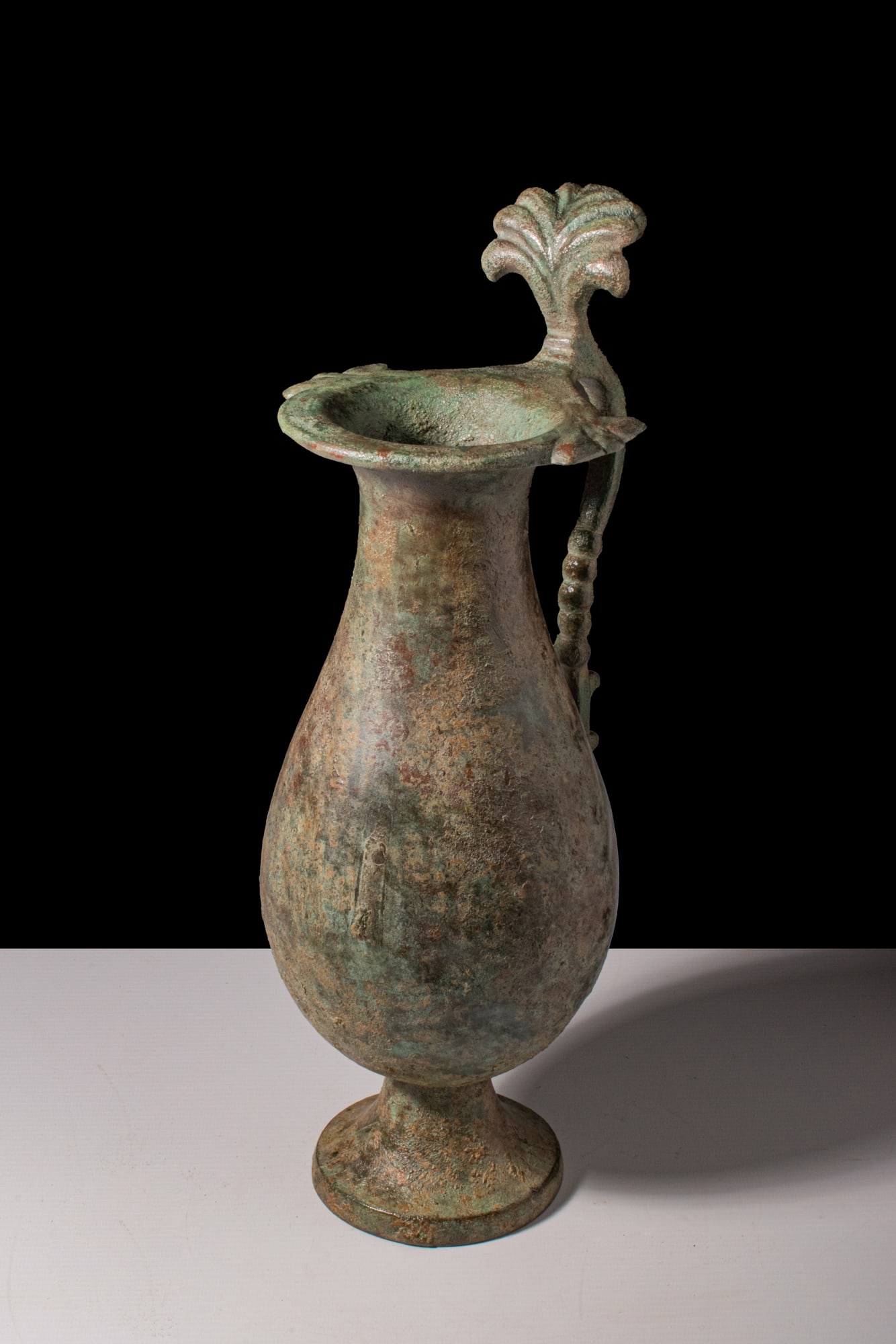 STUNNING BYZANTINE BRONZE JUG WITH PALMETTE THUMB-REST (1 of 7)