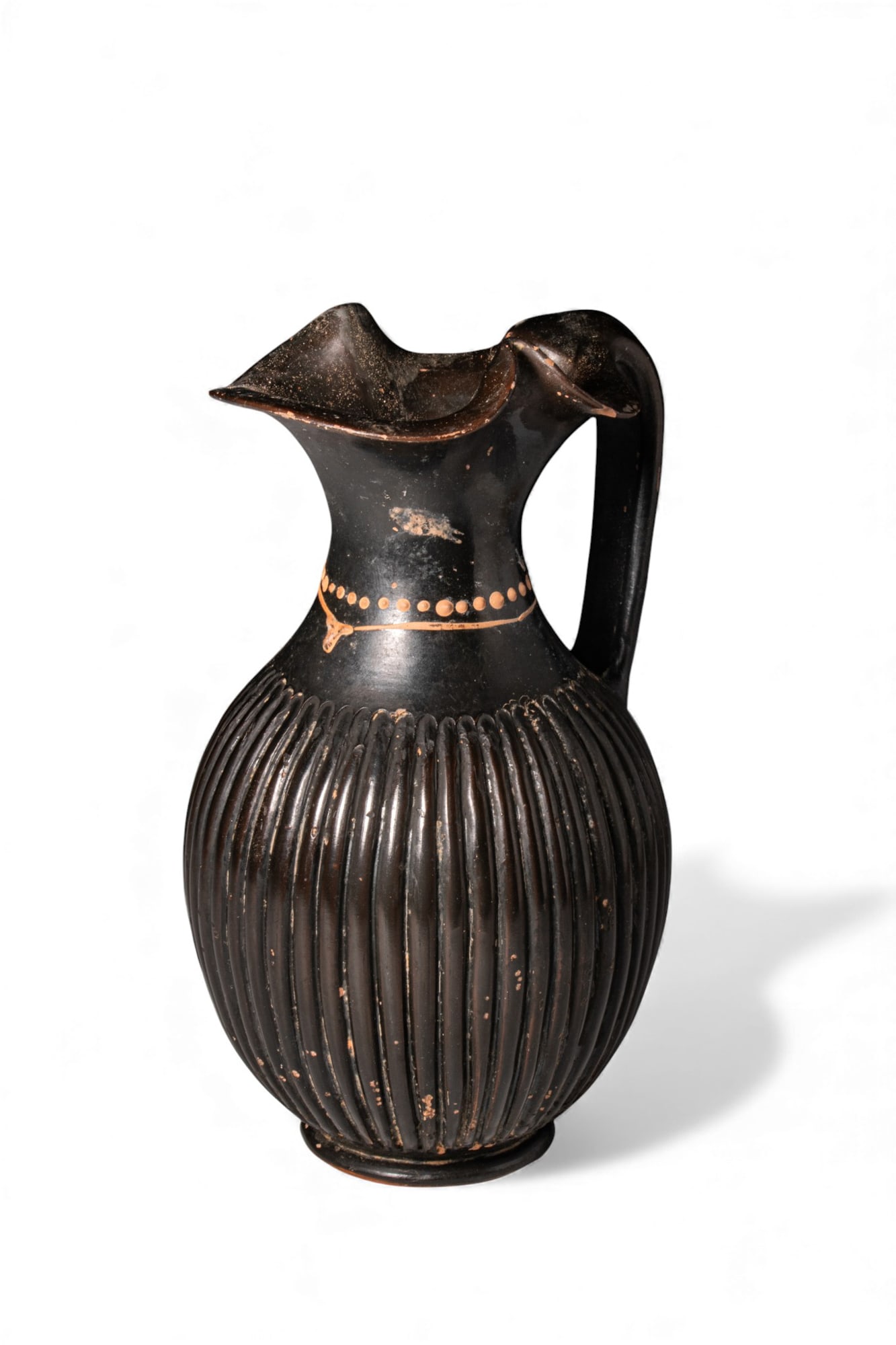 GNATHIAN BLACK-GLAZED RIBBED OINOCHOE (1 of 6)