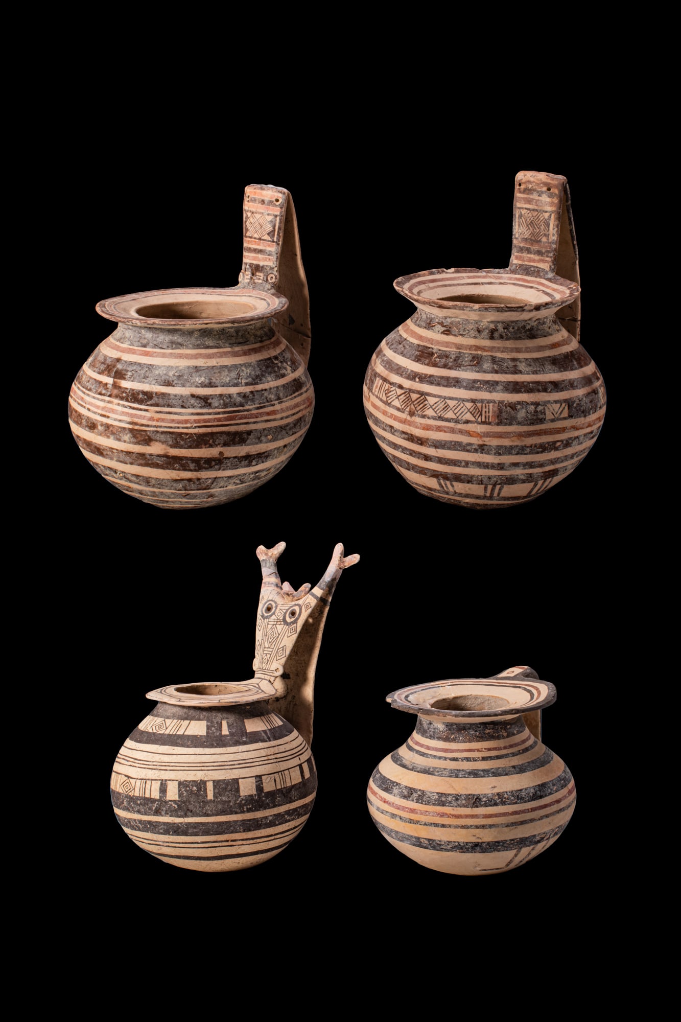 LARGE COLLECTION OF DAUNIAN BICHROME VESSELS (1 of 5)
