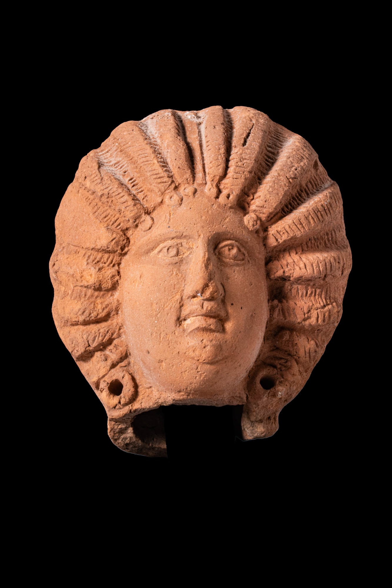 ROMAN TERRACOTTA HEAD OF A FEMALE WITH MELON COIFFURE (1 of 6)