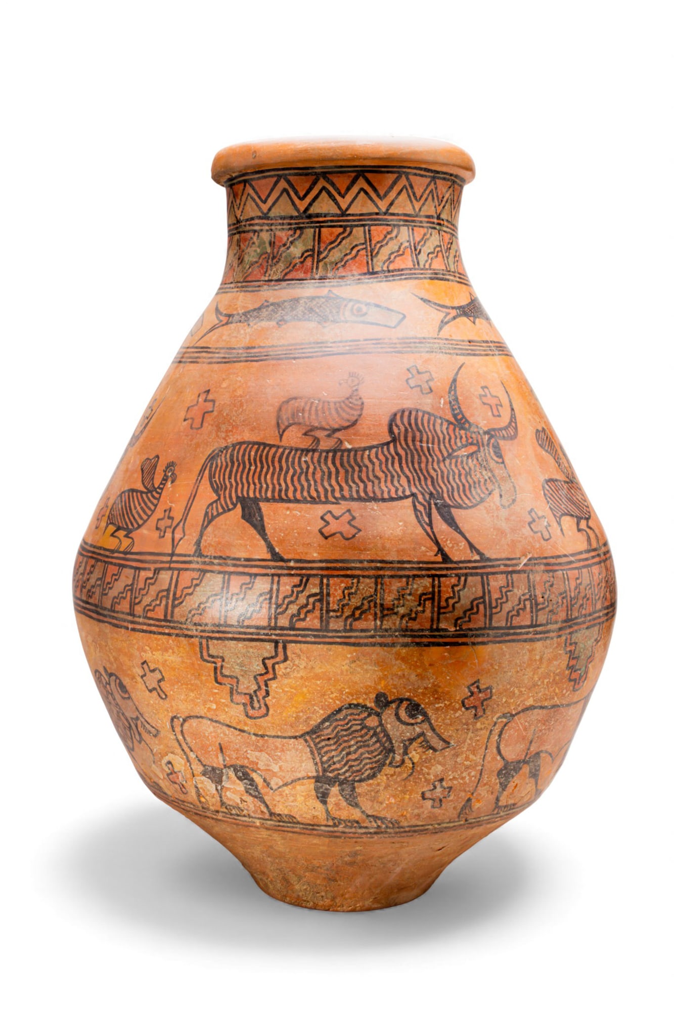 LARGE INDUS VALLEY TERRACOTTA JAR WITH ANIMALS (1 of 6)