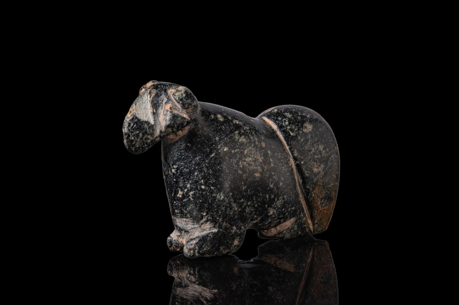 MESOPOTAMIAN HARD STONE RECUMBENT QUADRUPED FIGURINE (1 of 3)
