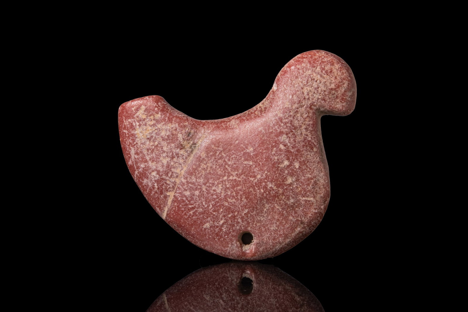 MESOPOTAMIAN RED STONE BIRD AMULET - WITH ORIGINAL REPORT BY PROF. LAMBERT (1 of 4)