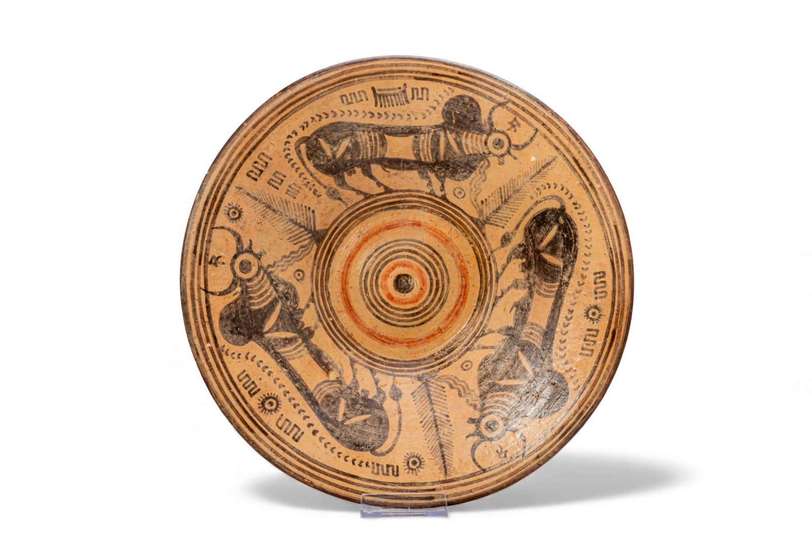 INDUS VALLEY POTTERY DISH WITH BULLS (1 of 4)