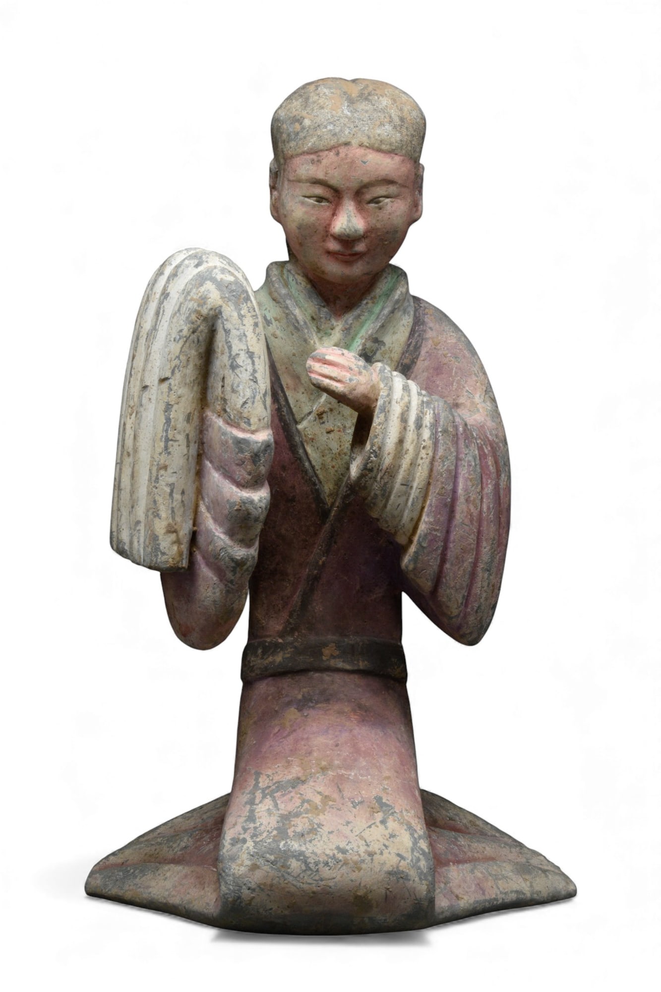 CHINESE TERRACOTTA KNEELING LADY - TL TESTED (1 of 6)