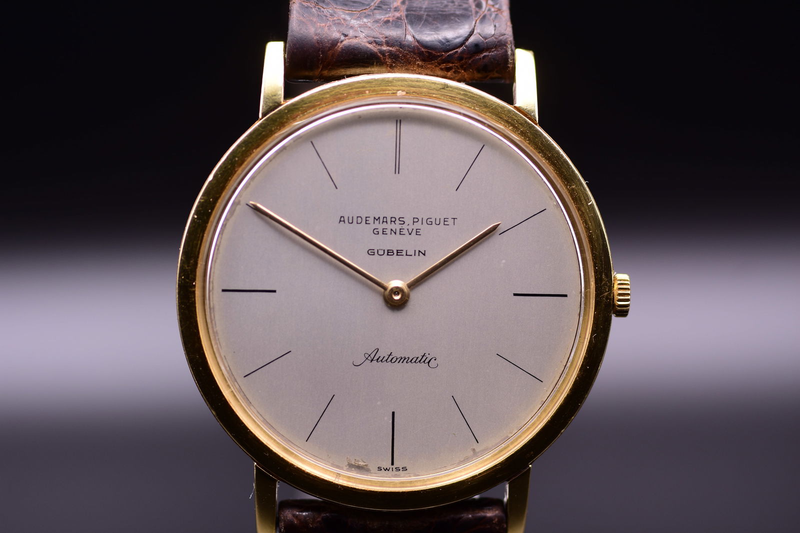 Audemars Piguet 18k Yellow Gold Automatic G?belin Co-Signed Watch c. 1965 Including Box - 4