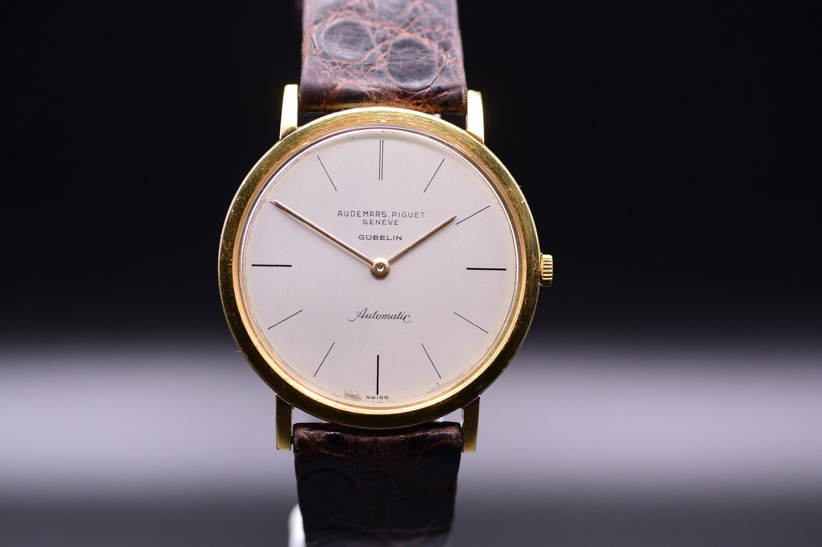 Audemars Piguet 18k Yellow Gold Automatic G?belin Co-Signed Watch c. 1965 Including Box - 9