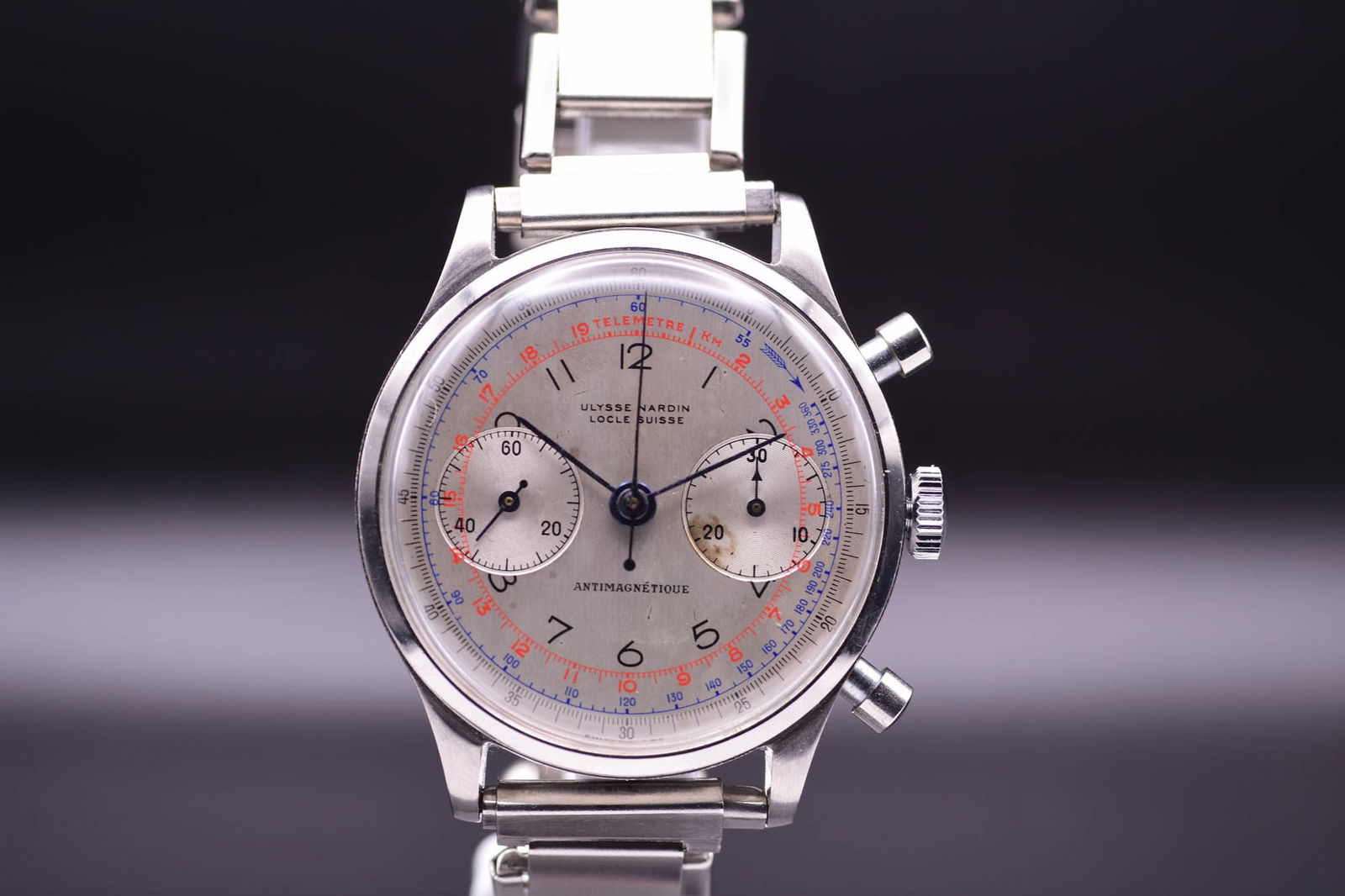 Ulysse Nardin 'Jumbo' "LOCLE SUISSE", 'Cornes de Vaches' Bi-Compax Chronograph Highly Important Rare (1 of 5)