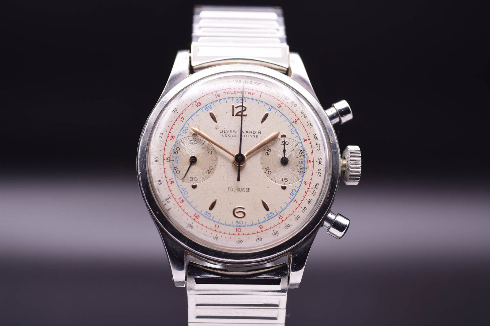 Ulysse Nardin Locle Suisse 'T?l?mtre Chronographe' Chronograph, Aviator-Surveyor C.1945 Men's Wrist (1 of 6)