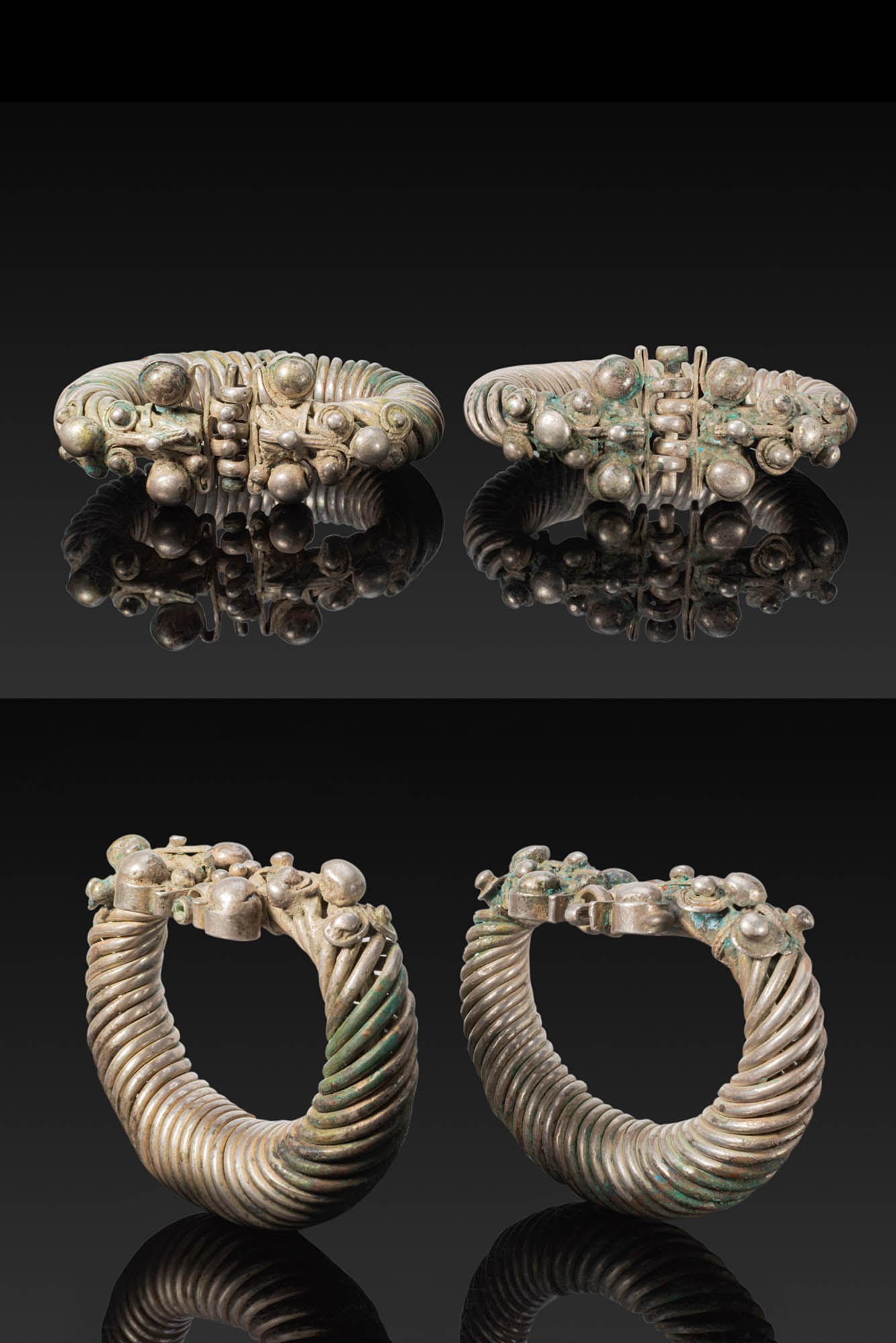 PAIR OF BYZANTINE OR VIKING SILVER BRACELETS (1 of 7)