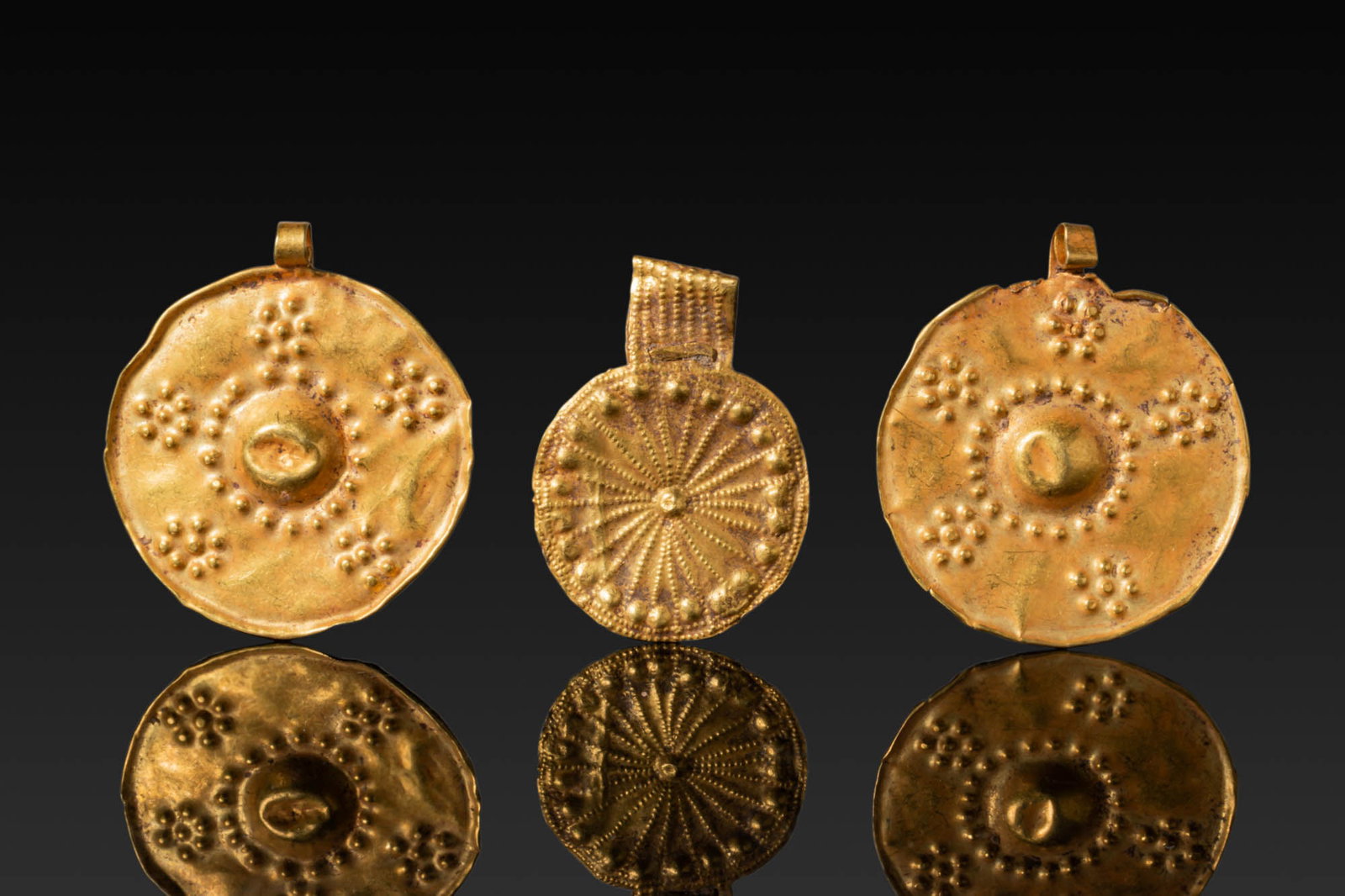 GROUP OF GREEK HIGH KARAT GOLD PENDANTS (1 of 2)