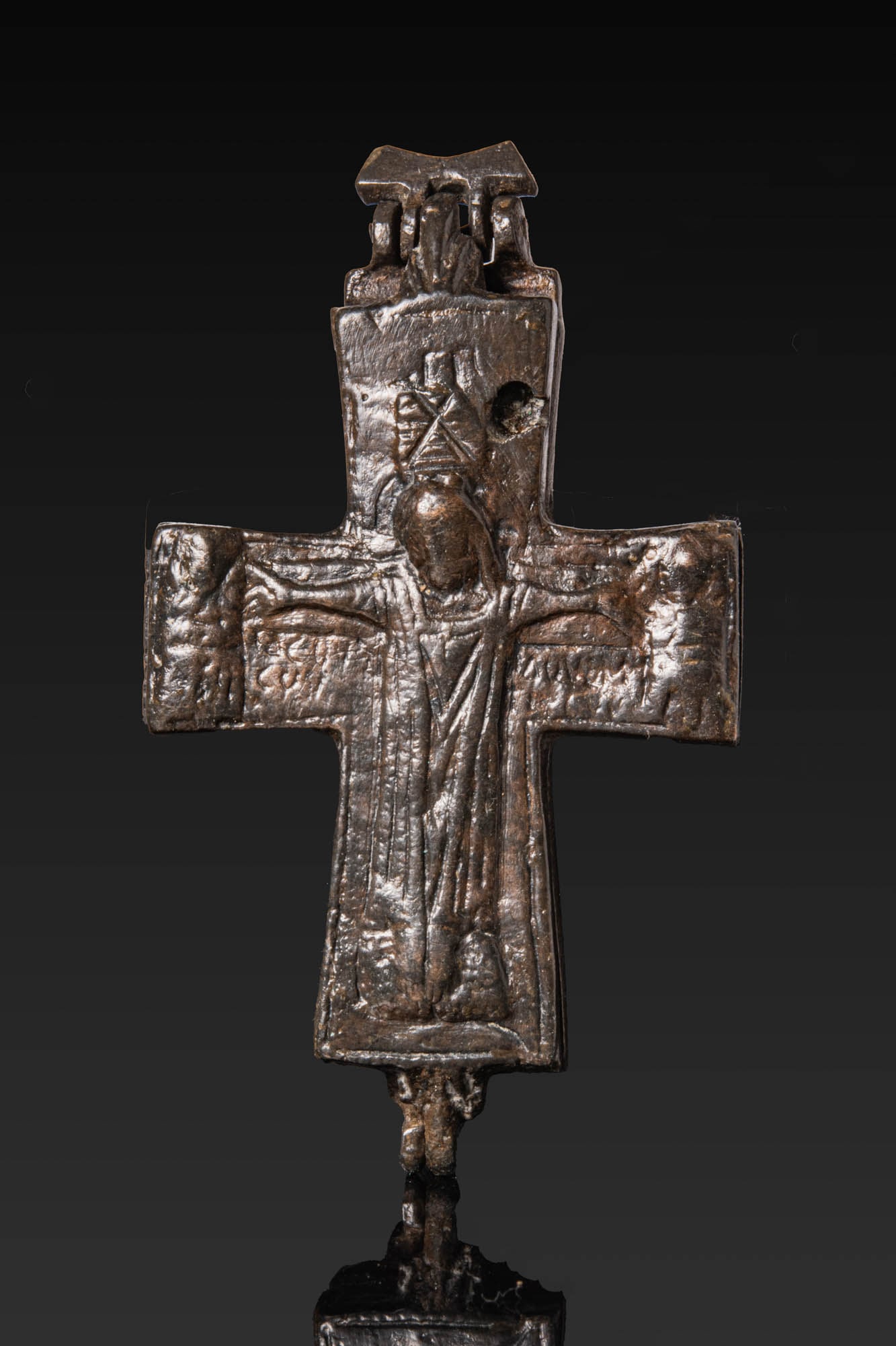 BYZANTINE BRONZE RELIQUARY CROSS (1 of 3)
