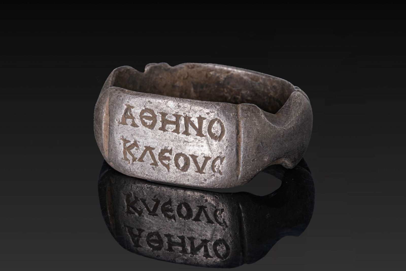 BYZANTINE SILVER RING WITH A GREEK INSCRIPTION (1 of 5)