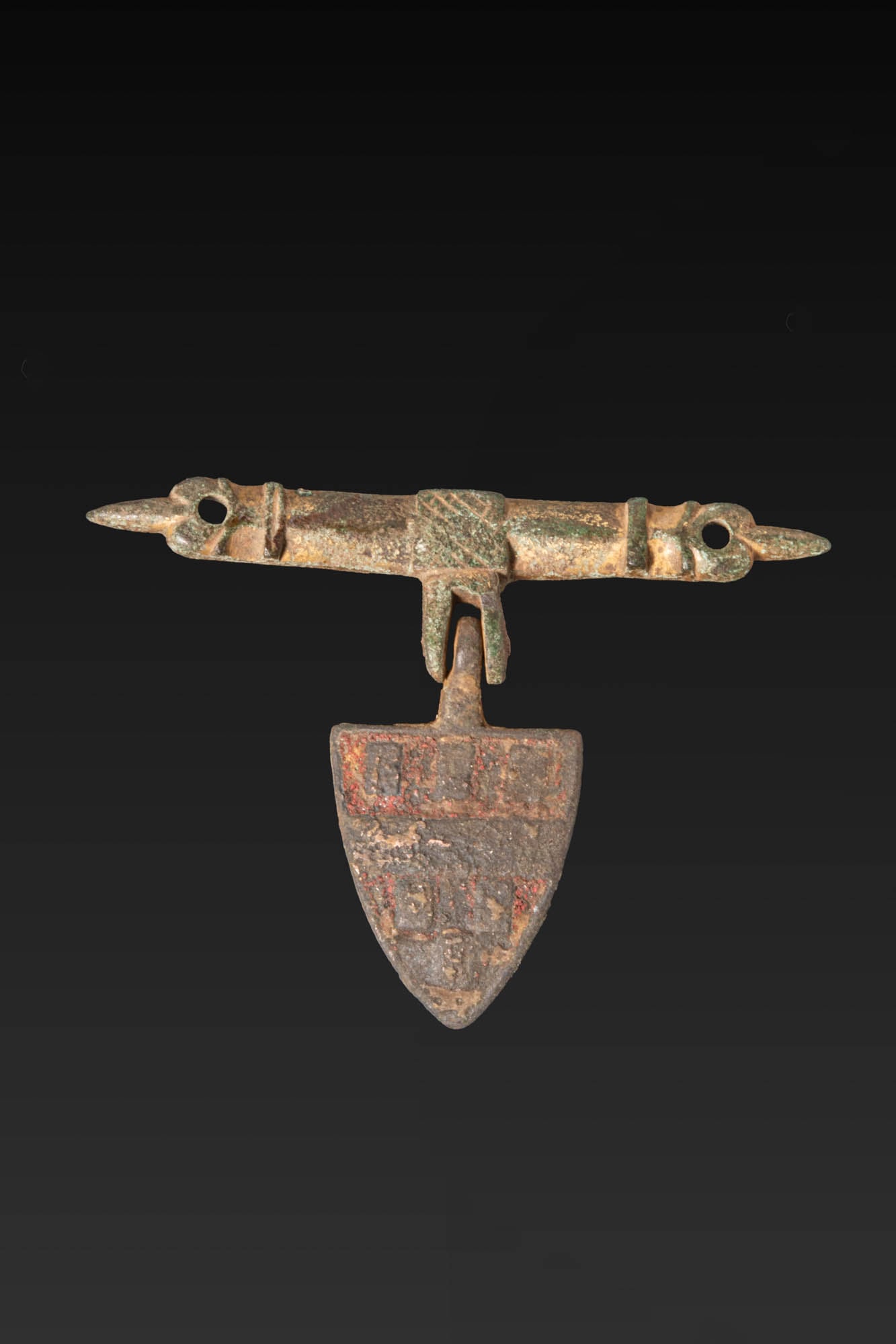 BRITISH MEDIEVAL COPPER ALLOY HORSE HARNESS PENDANT (1 of 2)