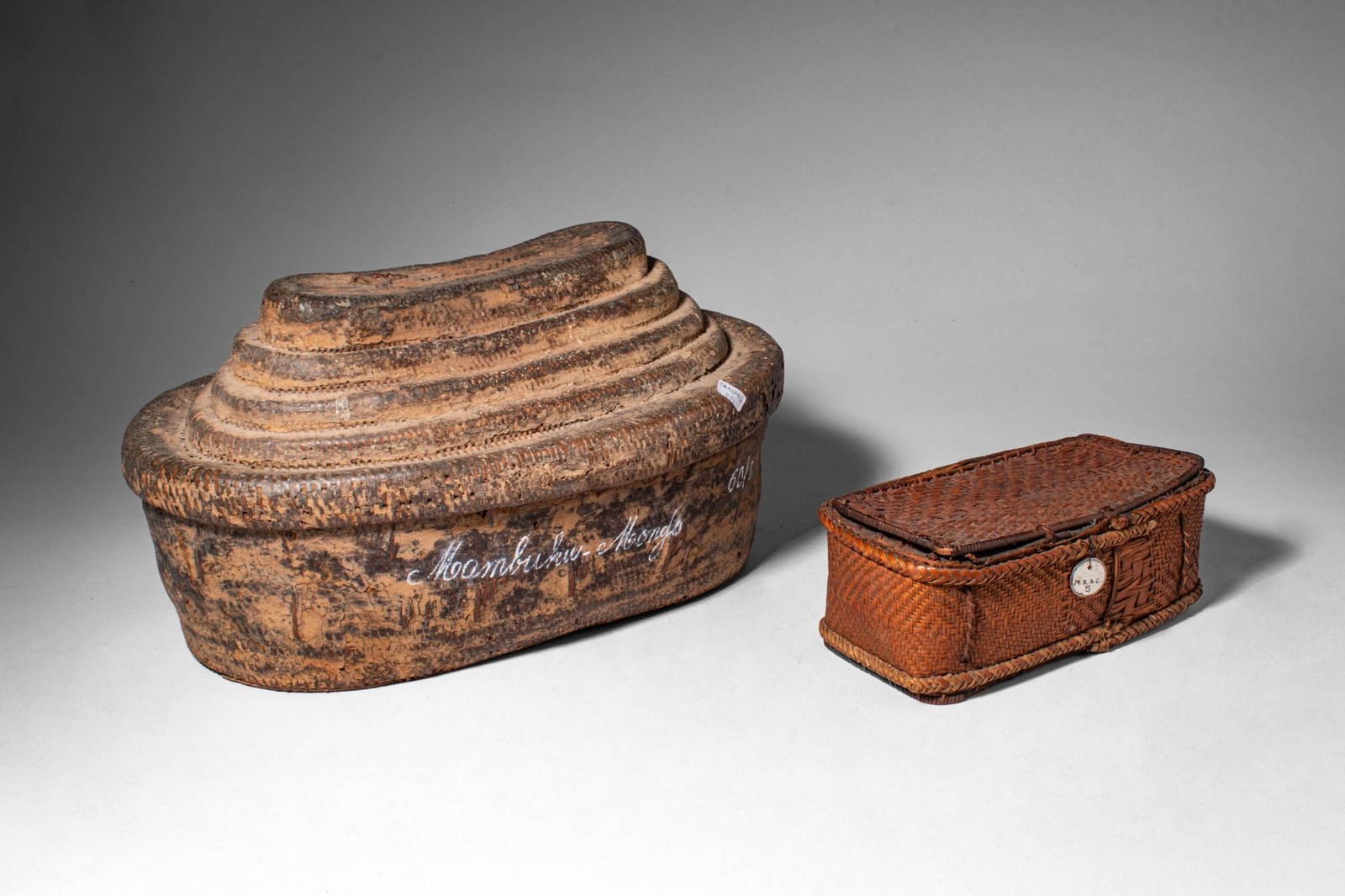 TWO AFRICAN WOVEN BASKETS (1 of 7)