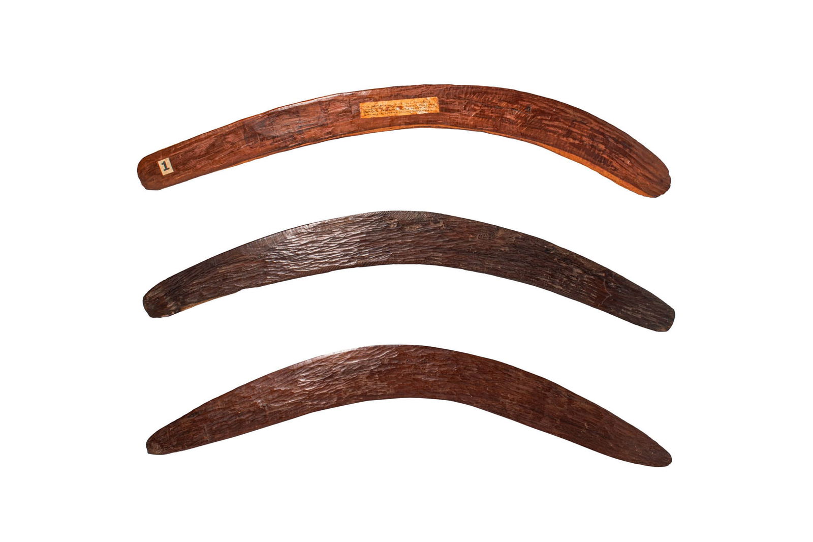 GROUP OF THREE HUNTING BOOMERANGS (1 of 9)