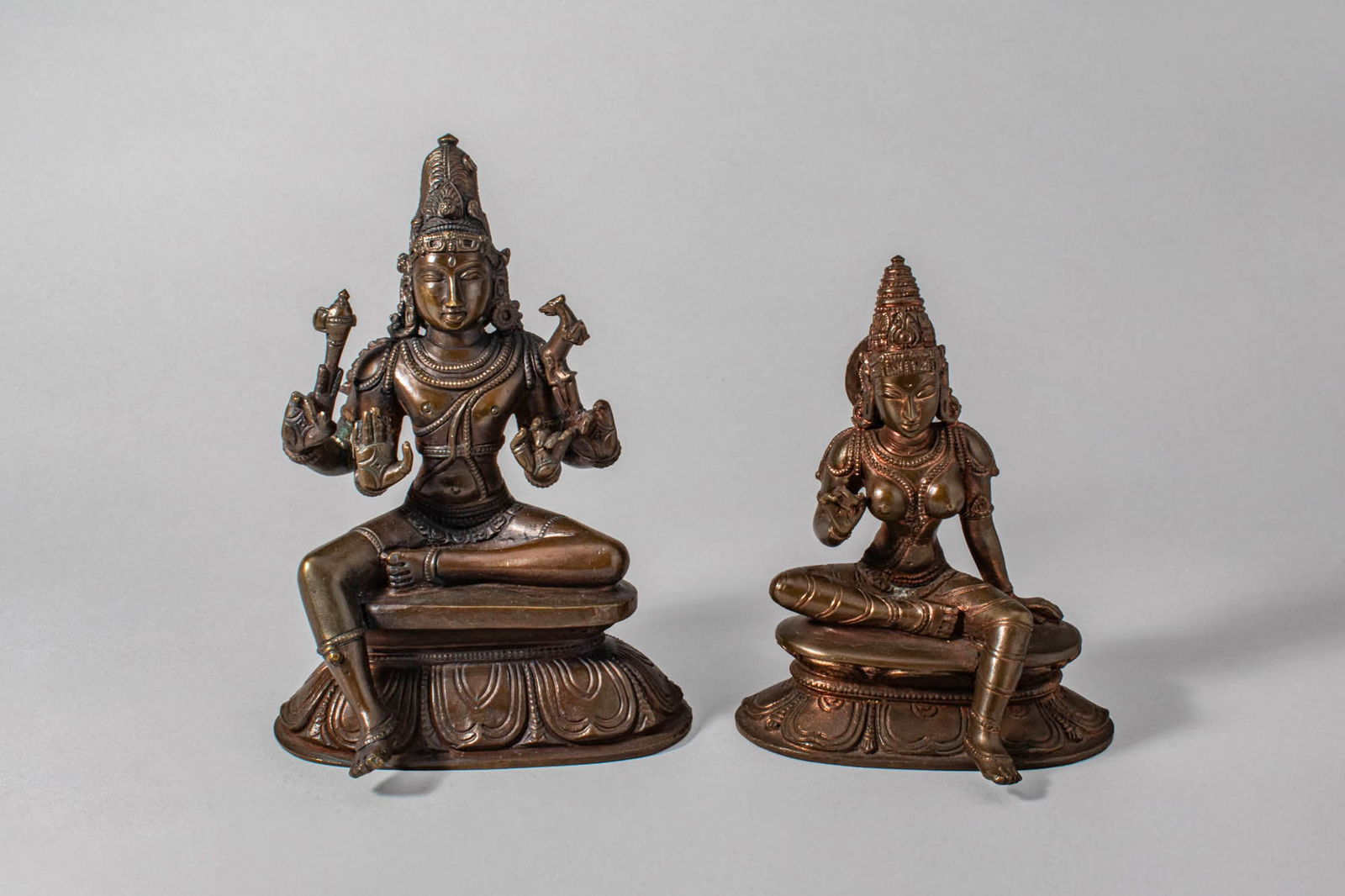 INDIAN BRONZE FIGURES OF SHIVA AND PARVATI (1 of 5)
