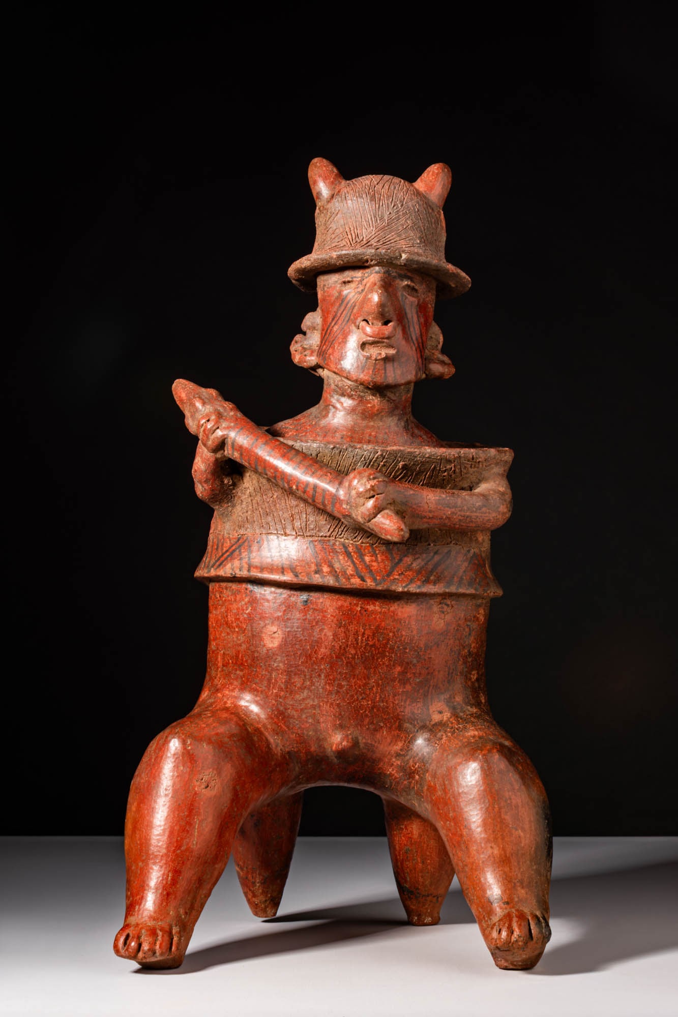 NAYARIT SEATED WARRIOR FIGURE (1 of 5)