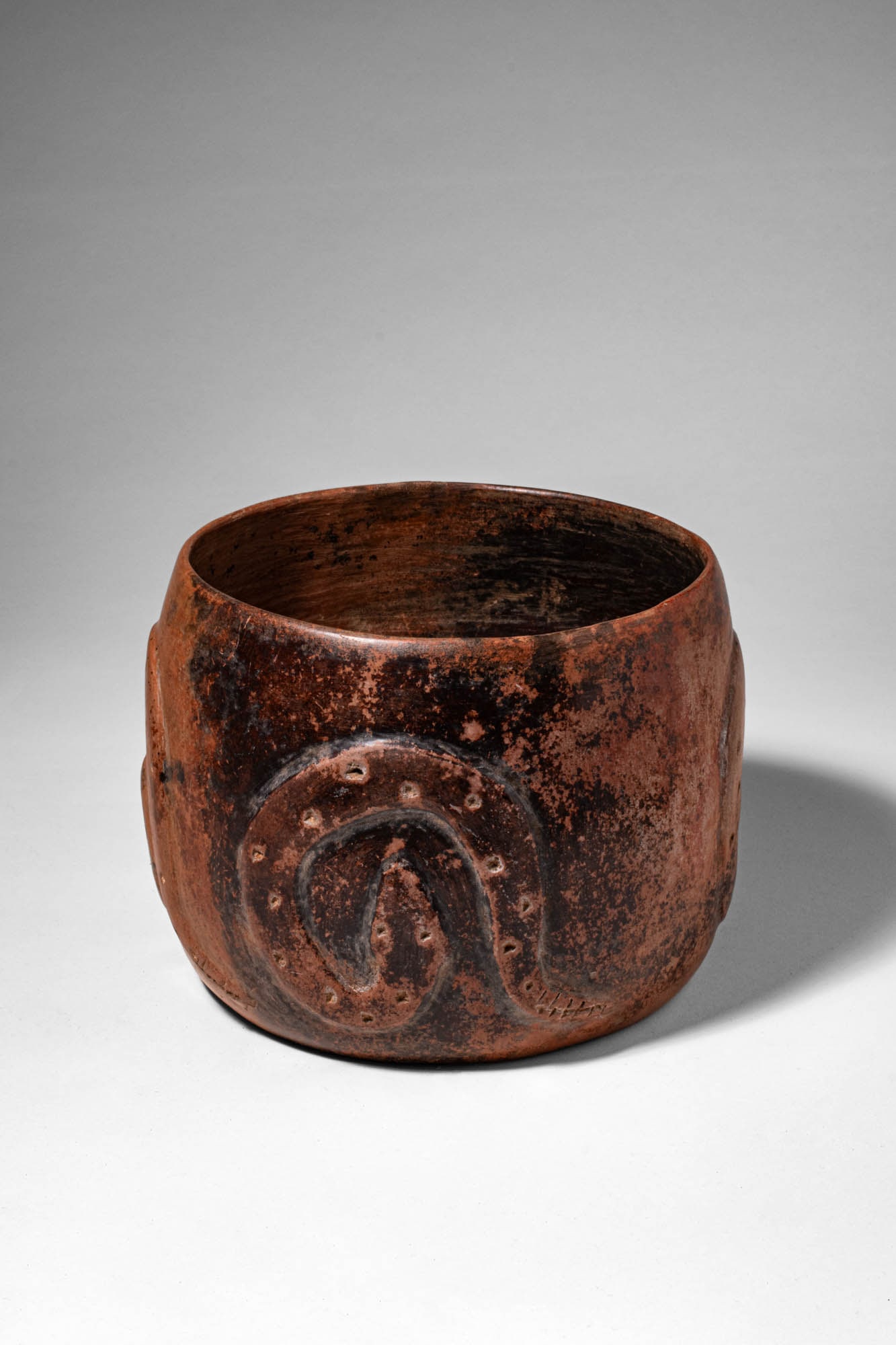 COLIMA CERAMIC DRUM WITH FOUR RELIEF SERPENTS (1 of 7)