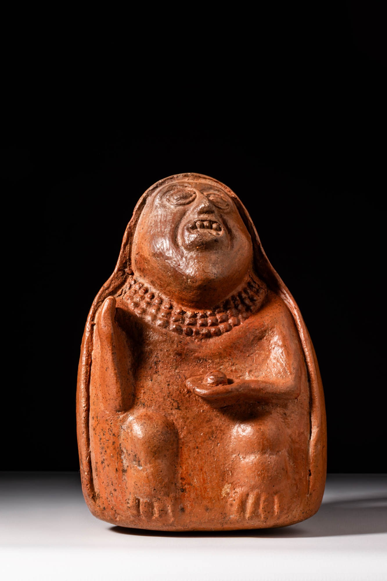LAMBAYEQUE STYLE STIRRUP VESSEL DEPICTING A FEMALE HEALER WITH CACTUS (1 of 7)