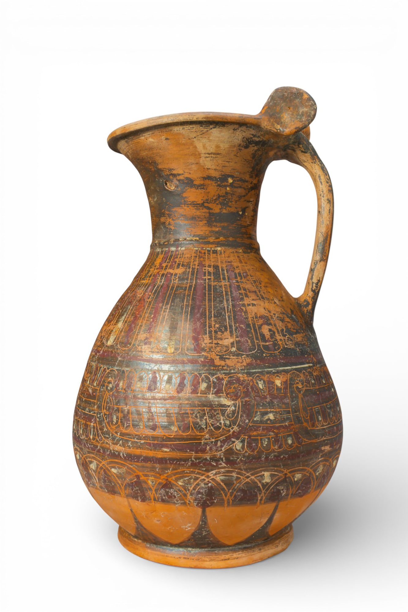 ETRUSCO-CORINTHIAN OLPE WITH GEOMETRIC DECORATION BY THE GROUP OF PHOENICIAN PALMETTES (1 of 7)