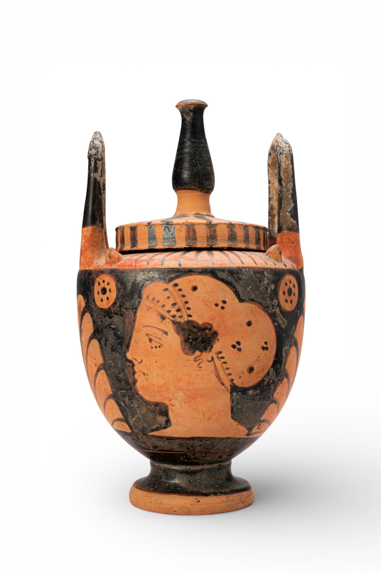 APULIAN RED-FIGURE LEBES GAMIKOS WITH LADY OF FASHION AND SWAN (1 of 7)