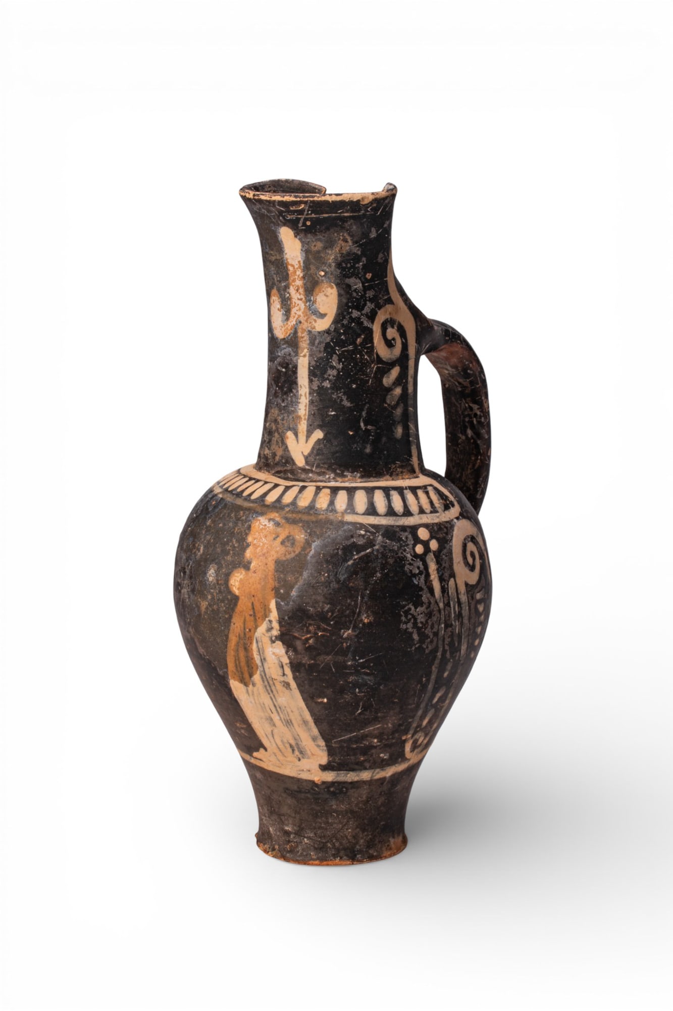 ETRUSCAN RED-FIGURE EPICHYSIS WITH PRIESTESS (1 of 5)