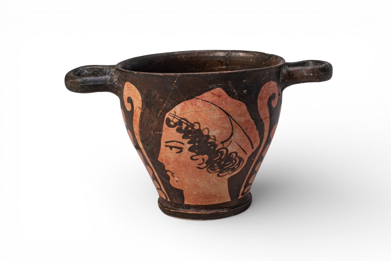 APULIAN RED-FIGURE SKYPHOS WITH FEMALE HEADS (1 of 4)