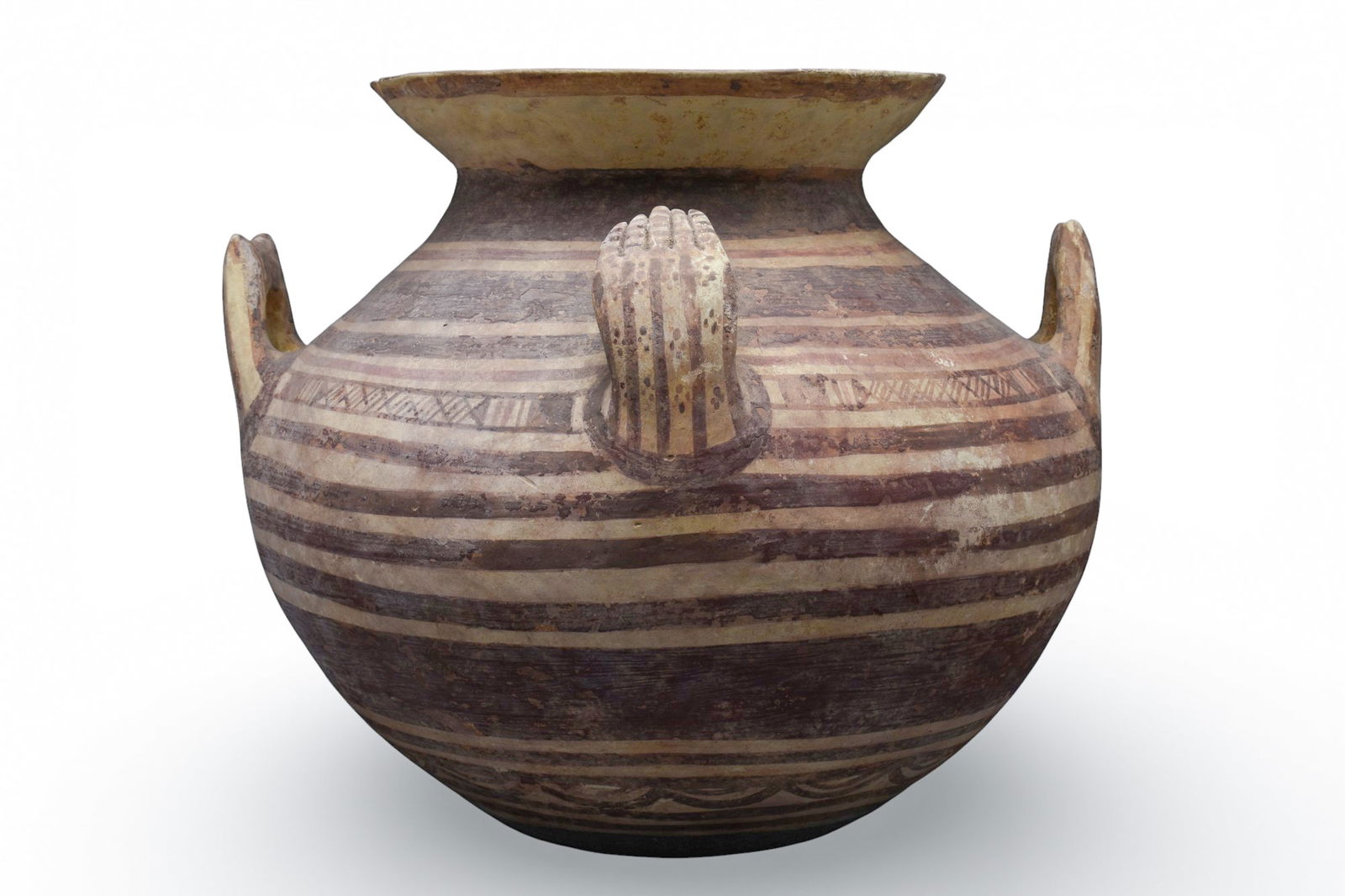 HUGE DAUNIAN POTTERY VESSEL WITH HANDLES (1 of 5)