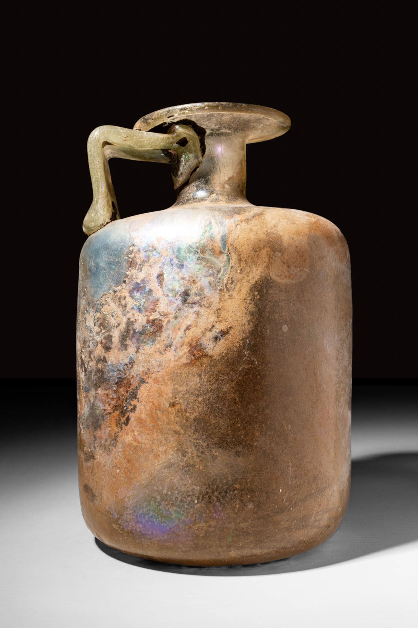 HUGE LATE ROMAN GLASS BOTTLE (1 of 6)