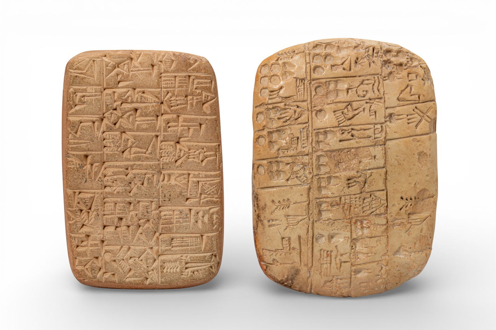 PAIR OF SUMERIAN CLAY TABLETS WITH CUNEIFORM INSCRIPTION - WITH OXFORD LABORATORY AUTHENTICATION (1 of 5)