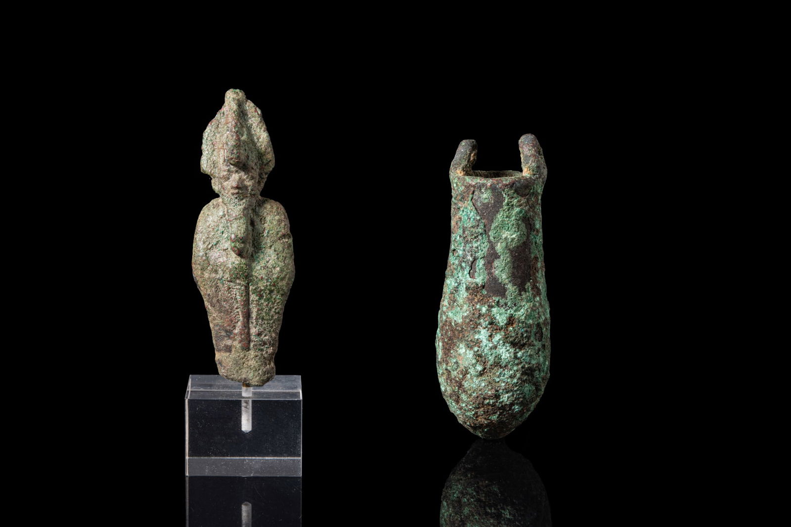 EGYPTIAN BRONZE STATUETTE OF OSIRIS AND SITULA (1 of 4)