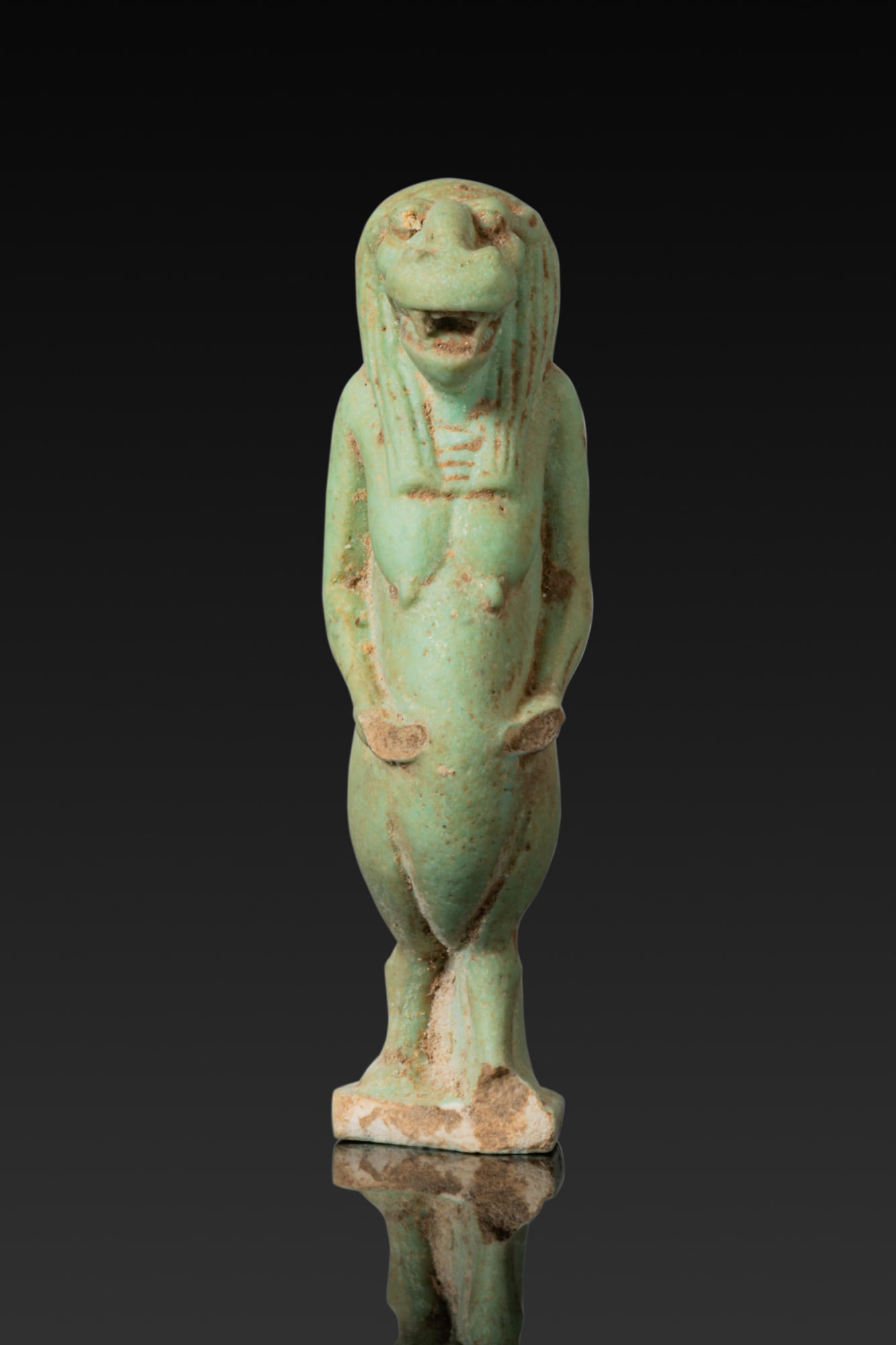 LARGE EGYPTIAN FAIENCE AMULET OF TAWERET (1 of 5)