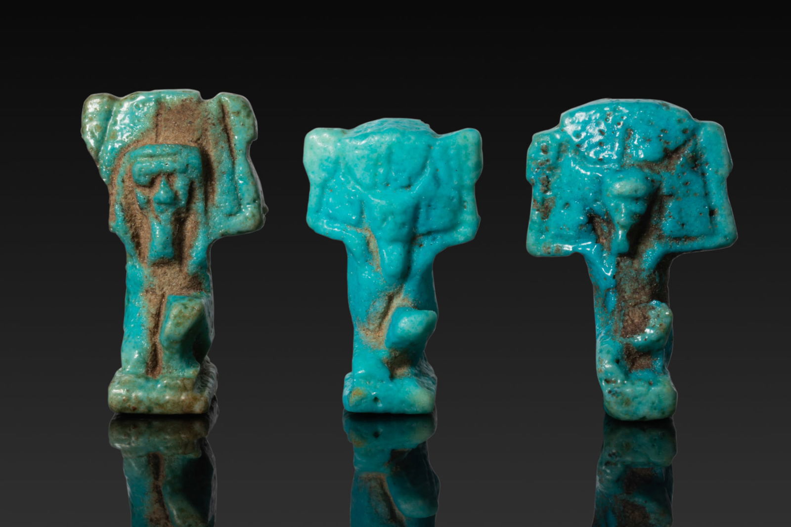 COLLECTION OF EGYPTIAN FAIENCE AMULETS OF SHU (1 of 4)