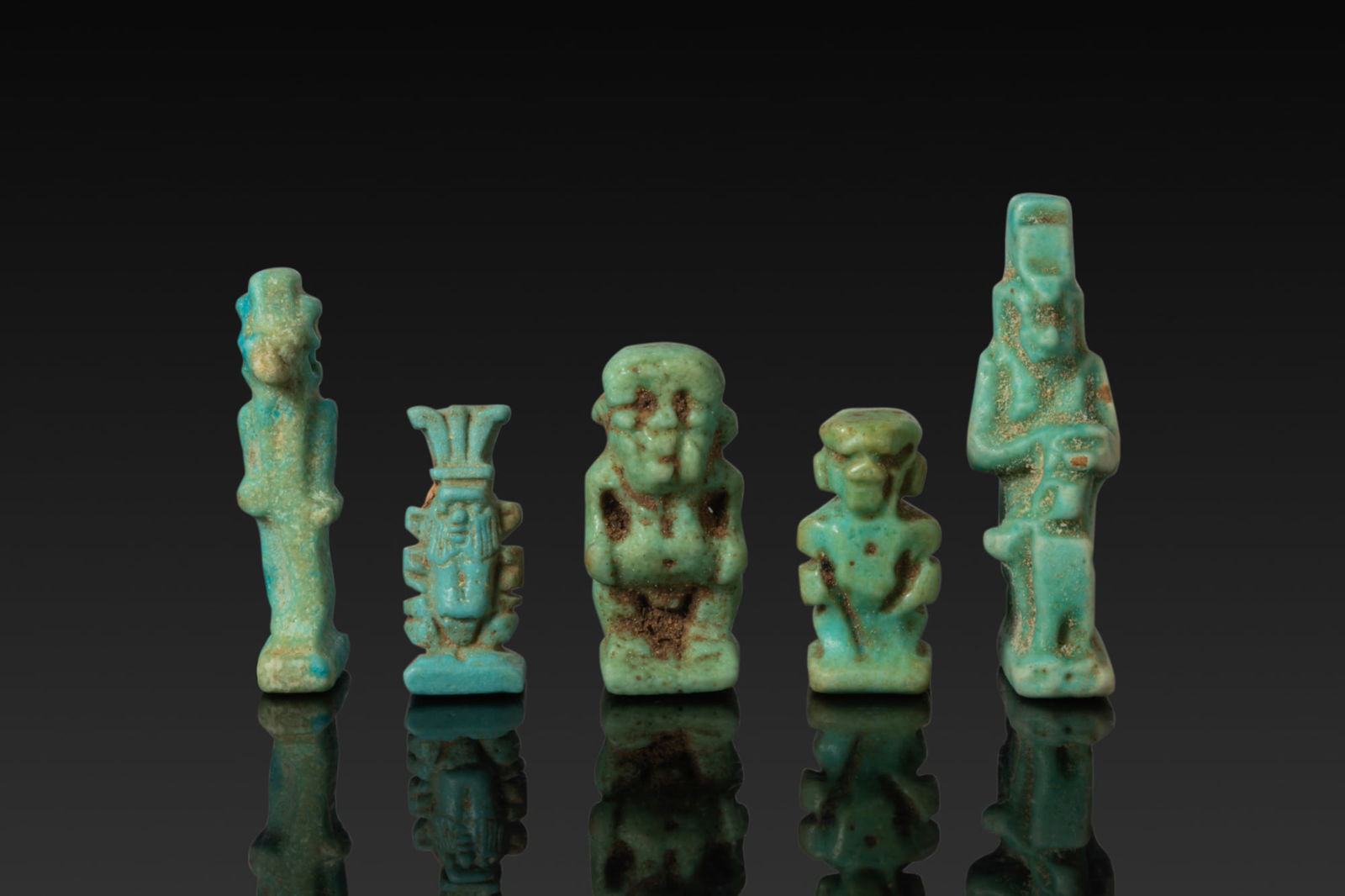 COLLECTION OF EGYPTIAN FAIENCE AMULETS OF DEITIES (1 of 5)