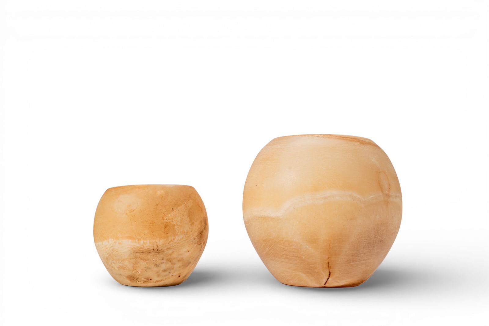PAIR OF EGYPTIAN ALABASTER OFFERING VESSELS (1 of 4)
