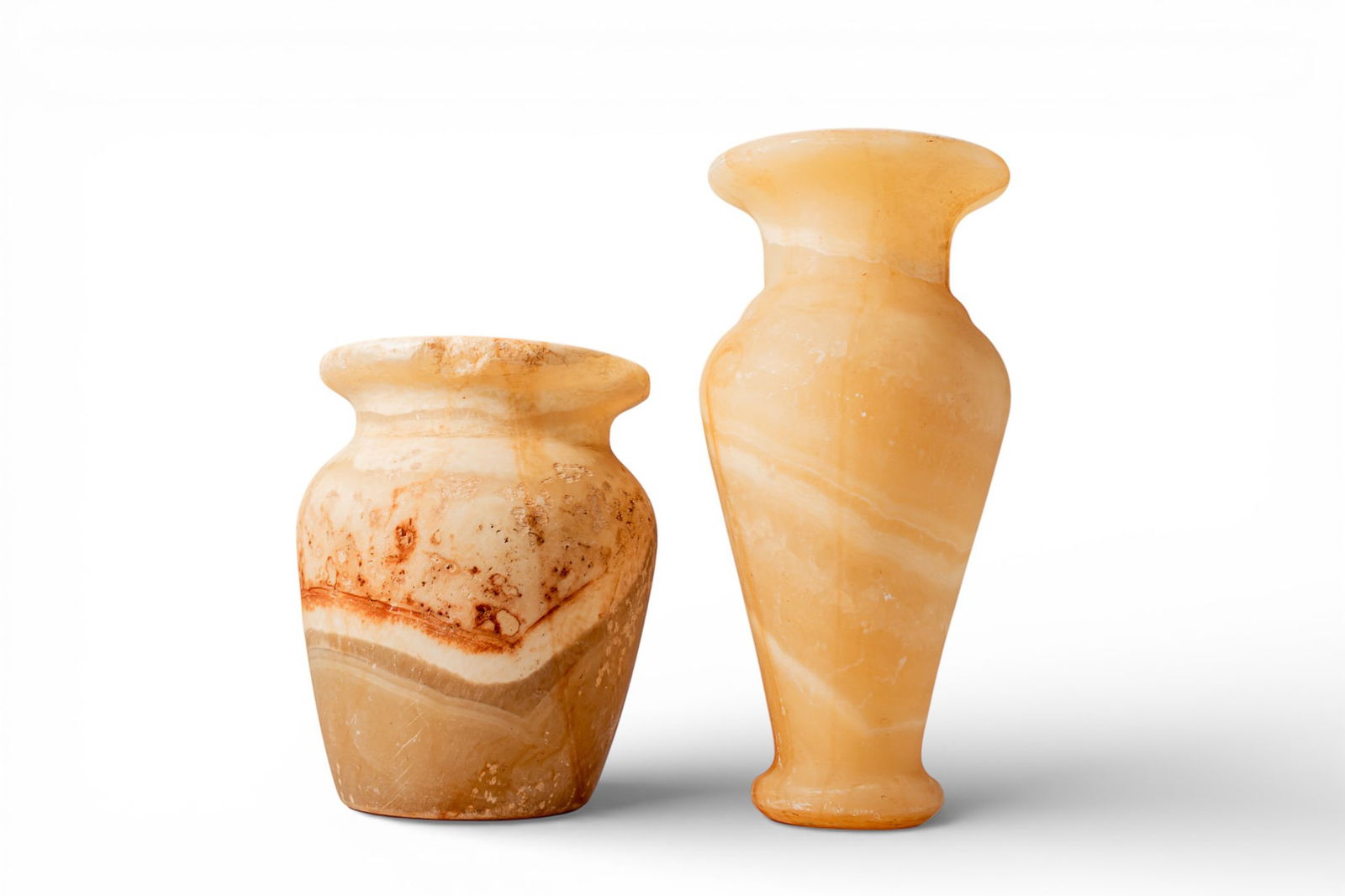 PAIR OF EGYPTIAN ALABASTER JARS (1 of 4)