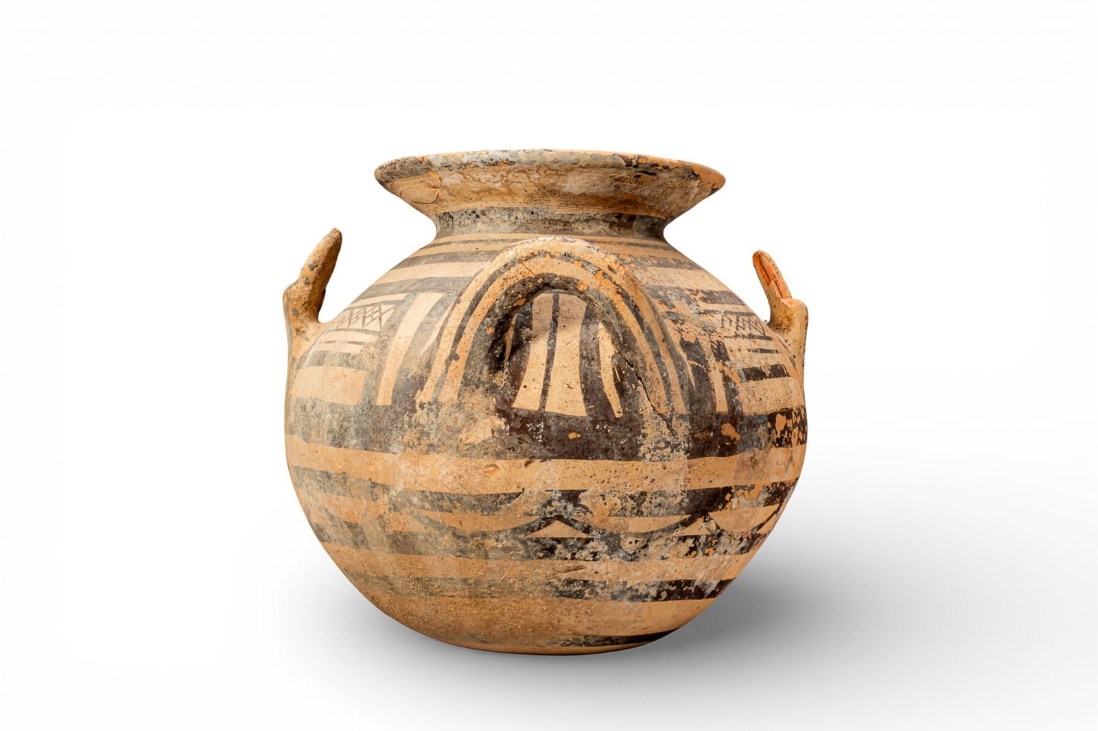DAUNIAN TERRACOTTA KRATER WITH GEOMETRIC DECORATION (1 of 6)